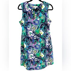 Jude Conally Women’s Allison Paisley‎ Blue Stretch Golf Pickleball Dress Medium